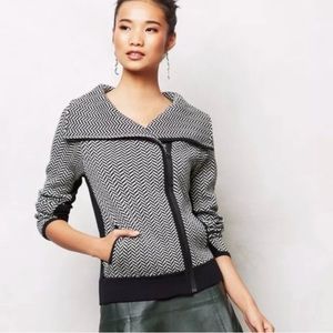 Anthropologie Sparrow Black & White Sweater Jacket